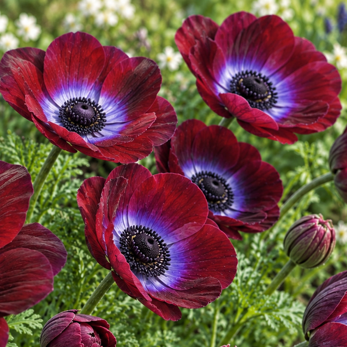 Anemone Italian Burgundy Bordeaux