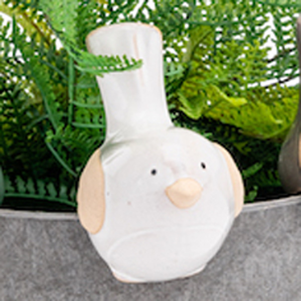Ceramic Bird Pot Sitter- Green