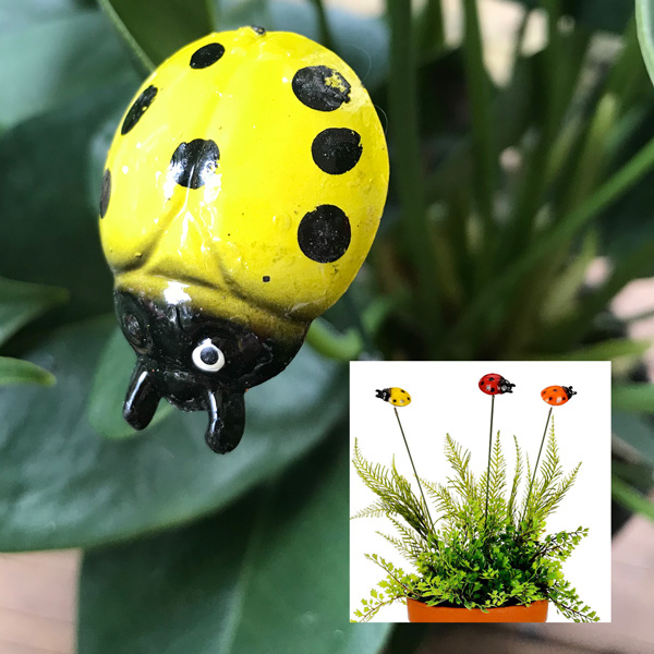 Ladybird On Stick- Yellow