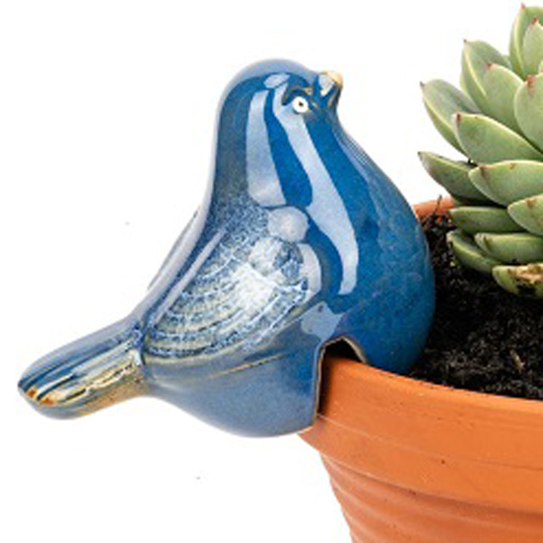 Ceramic Bird Pot Sitter- Blue
